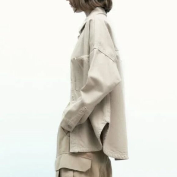 Zara ecru denim shirt - Picture 4 of 8